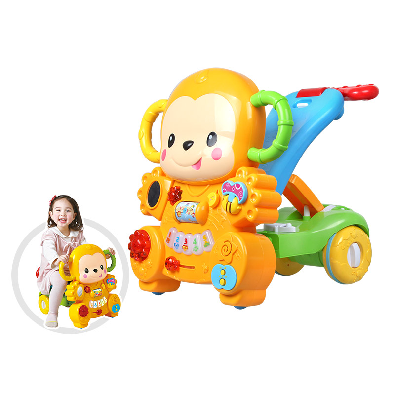 澳贝小猴婴儿多功能可调速变形玩具 澳贝垂直手推学步玩具
