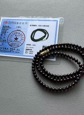 日韩甜美风宝石项链暗红石榴石