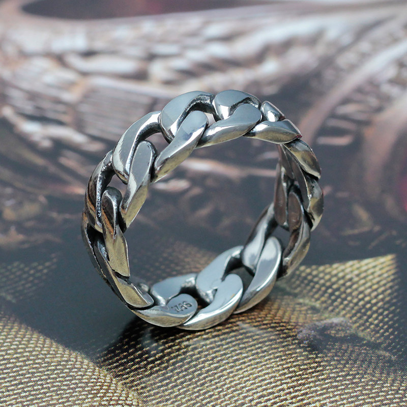 ruibeila925银链条男女情侣银戒指 ruibeila戒指/指环