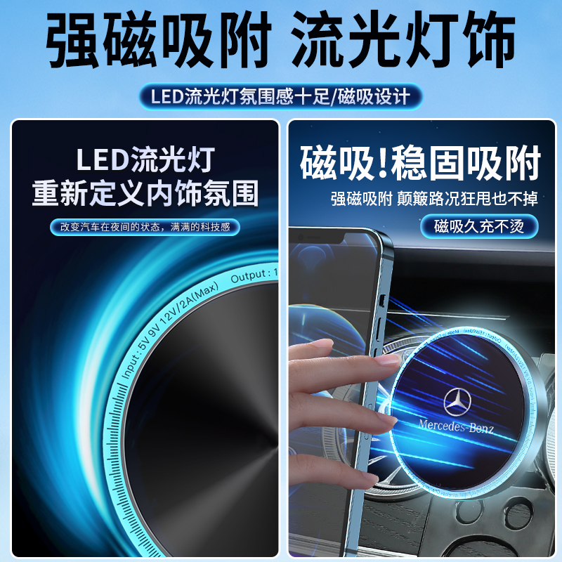 奔驰E300Lc260lGLC300gle级专用magsafe磁吸无线充电车载手机支架 - 图2