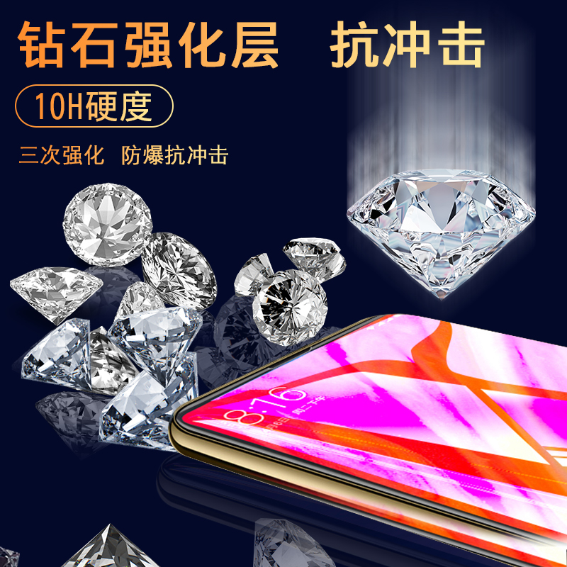 创霸旗舰店努比亚x防窥钢化膜全屏覆盖防偷窥视手机贴膜双屏防偷看隐私防指纹原装高清刚化屏保护玻璃全包无白边mo非半2