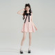 Little fragrant style pink bow girl dress for women
