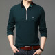 Hengyuanxiang pure cotton men's lapel zipper long sleeve t-shirt