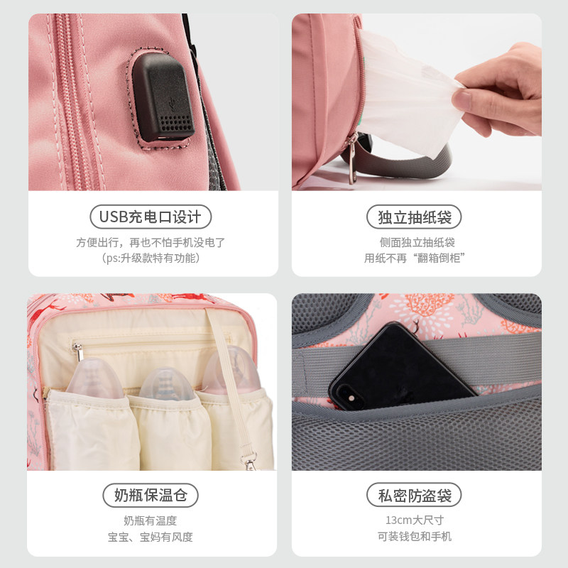 妈咪包多功能大容量婴儿母婴双肩包 lequeen妈咪包/袋