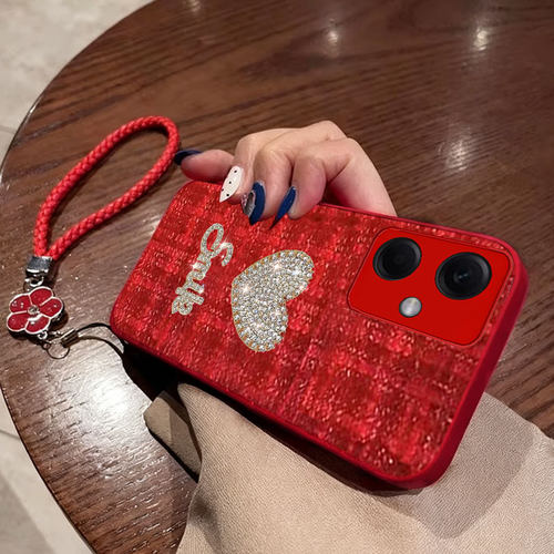 红色本命年布艺小香风适用Redmi红米Note12手机壳全包9防摔12秋冬15喜庆8外壳14/2026年15保护套10A喜庆9A - 图2