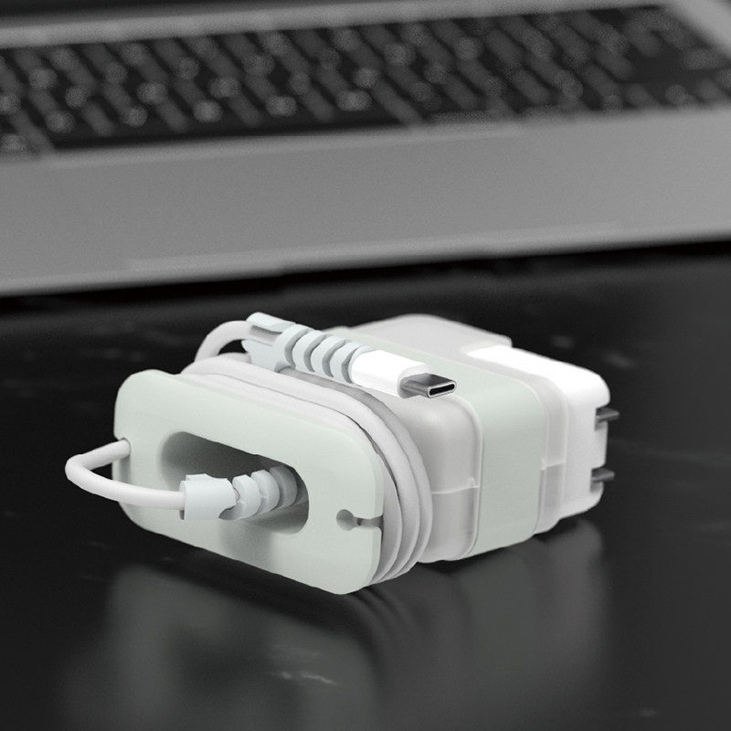适用苹果macbook笔记本电源保护套air13电脑pro15寸充电器收纳包12头数据线13.3保护壳膜硅胶14软套16配件