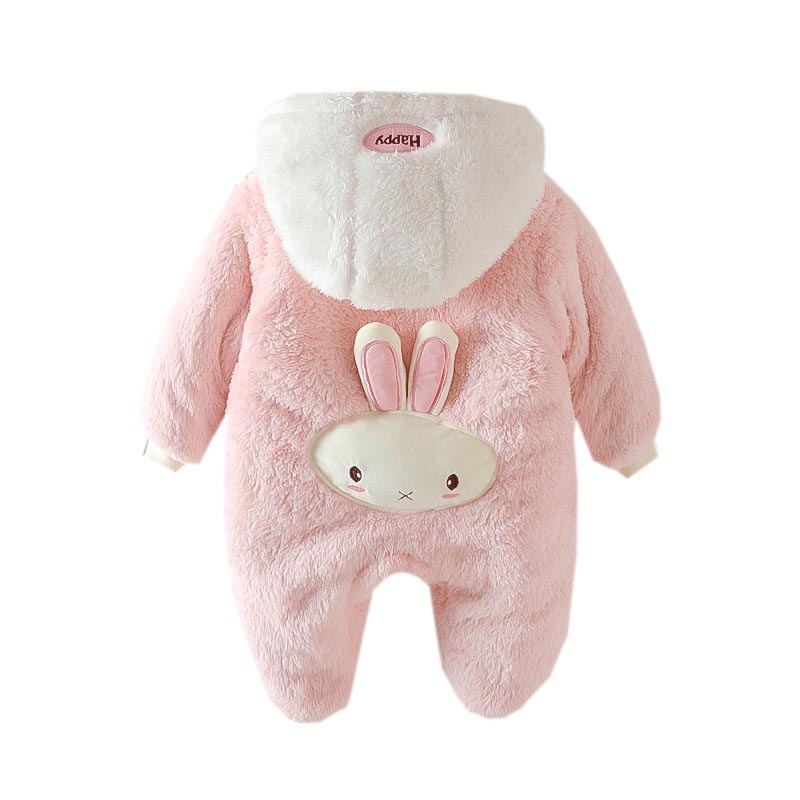 婴儿衣服哈衣0一1岁女宝宝冬装加厚连体衣新生儿冬季保暖服外出服 - 图3