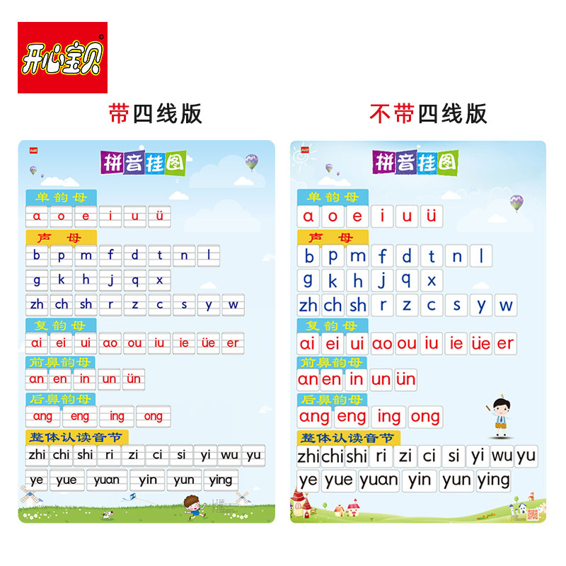 开心宝贝学前一年级汉语早教挂图 开心宝贝玩具玩具挂图/认知卡