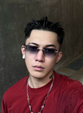 复古无边框太阳镜茶色无框美式墨镜街拍时髦太阳眼镜小窄框