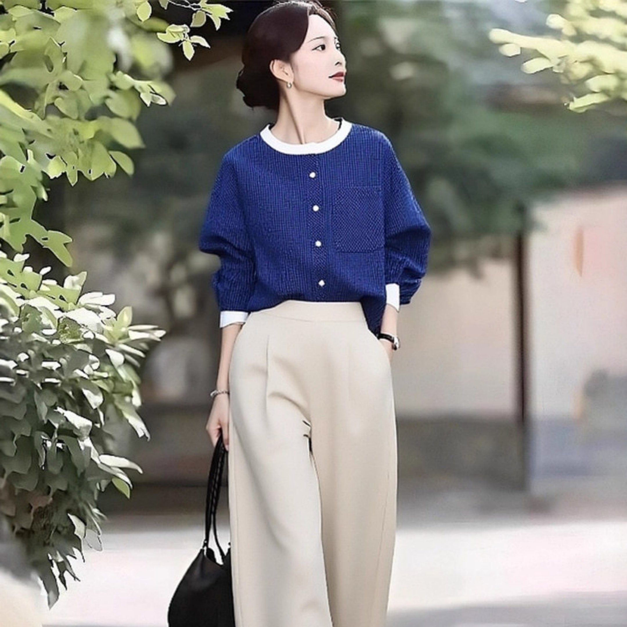 设计感蓝色格子长袖衬衫2026新款春秋大码女装胖mm灯笼袖宽松上衣,淘宝优惠券,粉丝福利购,淘宝优惠卷