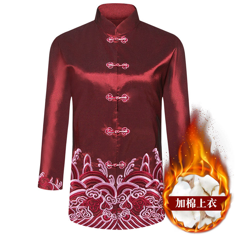 中老年唐装男情侣套装过寿婚礼服 君子企鹅民族服装