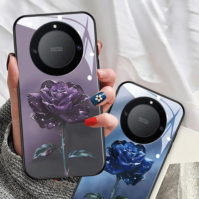 暗紫雾霾玫瑰适用荣耀x40手机壳新款v40镜头全包防摔x30i男女款华为magic4创意play6t玻璃6c高级感5t潮保护套 - 图1