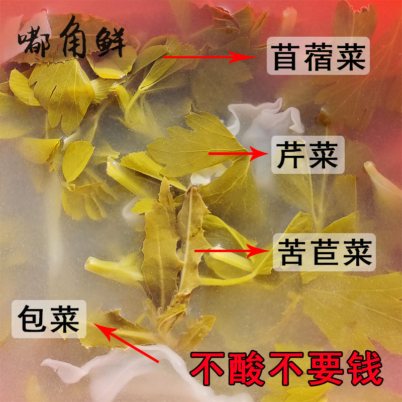 野味酸菜浆水5斤桶装可选600g*5袋装甘肃苜蓿苦曲菜芹菜包菜江水 - 图2