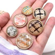 Explosion small fragrant wind metal buckle coarse cloth braided Korean version hair accessories fur coat button round 100 lap suit buckle