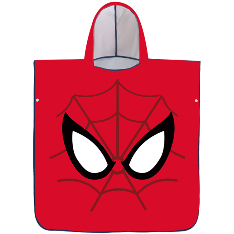 儿童浴巾卡通斗篷带帽宝宝吸水快速干游泳浴袍男童海边便携沙滩巾 - 图3