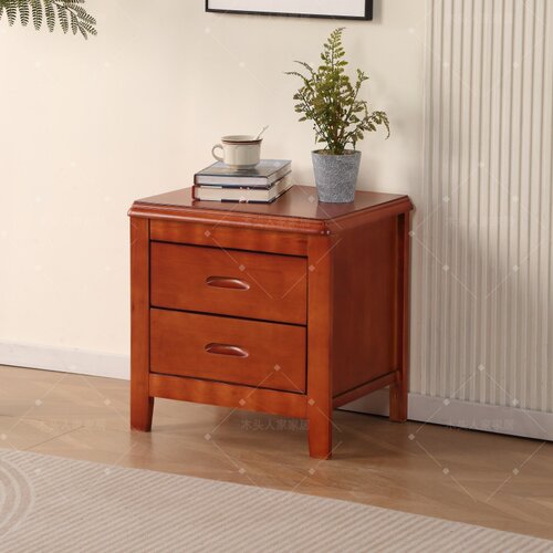 床头柜实木整装小型中式卧室家用带锁矮柜床边收纳柜 - 图2