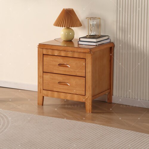 床头柜实木整装小型中式卧室家用带锁矮柜床边收纳柜 - 图3