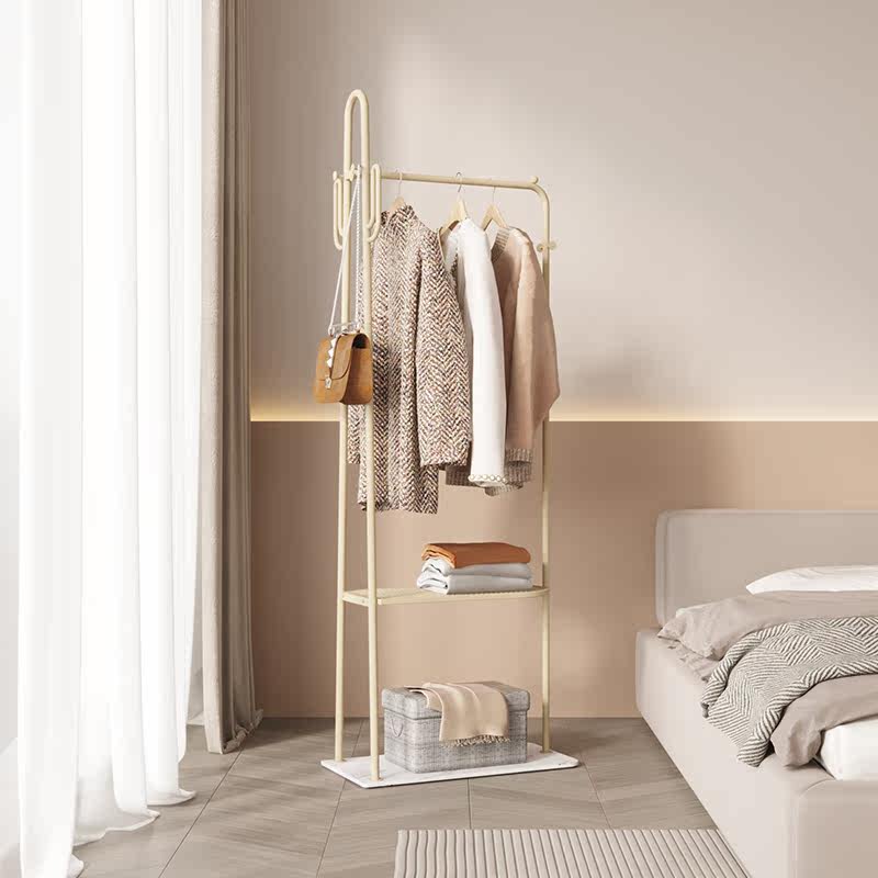 奶油风卧室床边挂衣架衣服网置物架 欧调水云间衣帽架