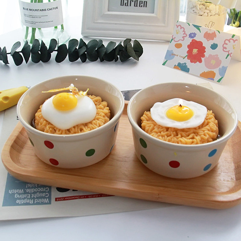 【长寿面】可爱鸡蛋方便面泡面生日礼物香薰蜡烛创意礼盒手工摆件,淘宝优惠券,粉丝福利购,淘宝优惠卷