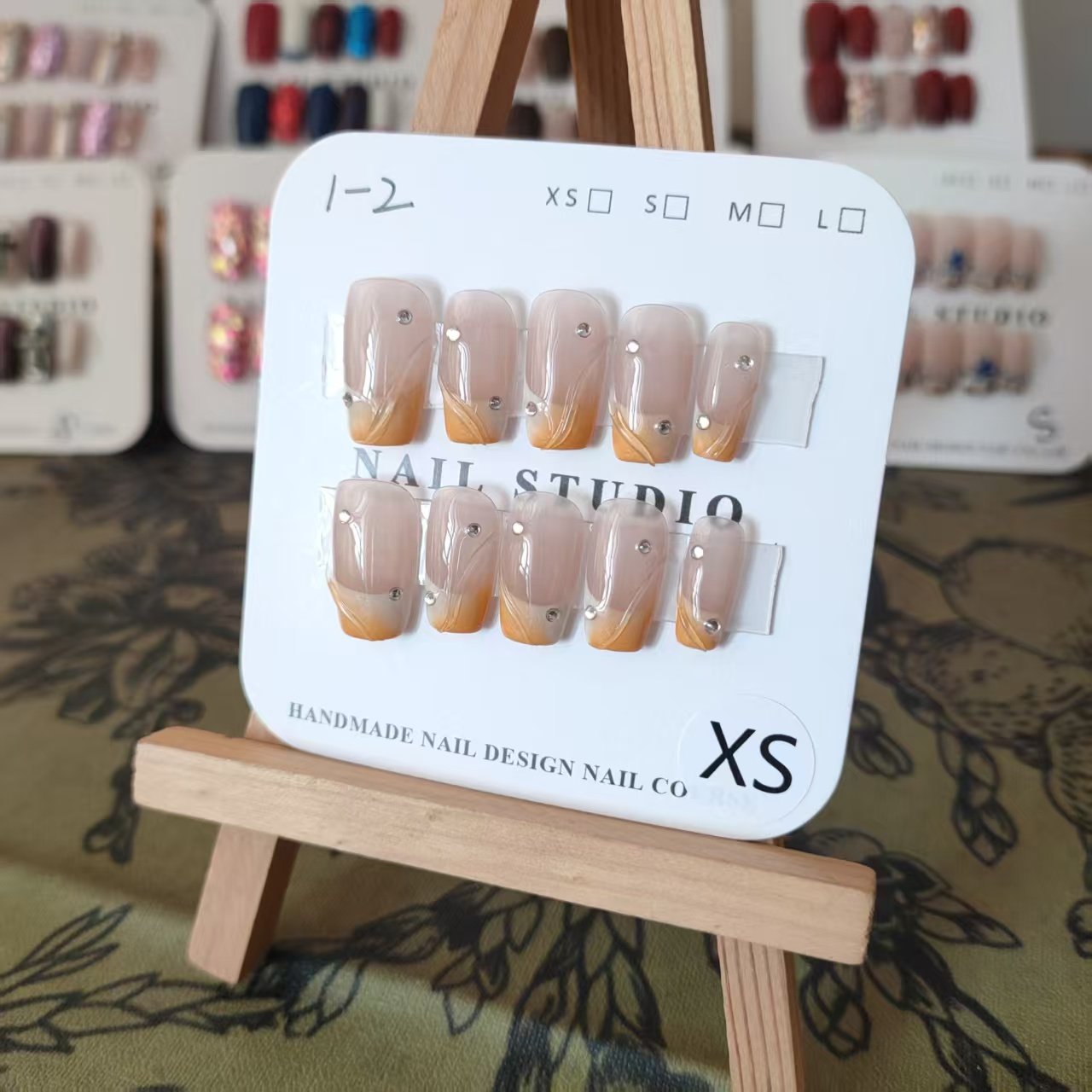 中方XS码1-1纯手工穿戴甲孤品现货一物一拍两副包邮不含佩戴工具,淘宝优惠券,粉丝福利购,淘宝优惠卷