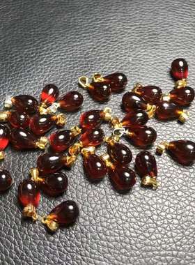 天然石榴石小吊坠s925银扣镶嵌酒红色亮泽通透无裂男女款可跨境