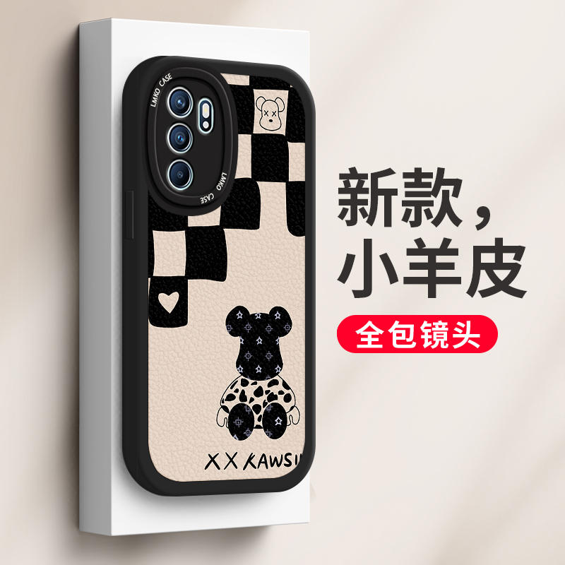 适用于opporeno7手机壳新款reno8pro+外壳全包防摔reno6超薄7se硅胶5保护套0pp0reno4/3/2高级潮牌卡通暴力熊 - 图0