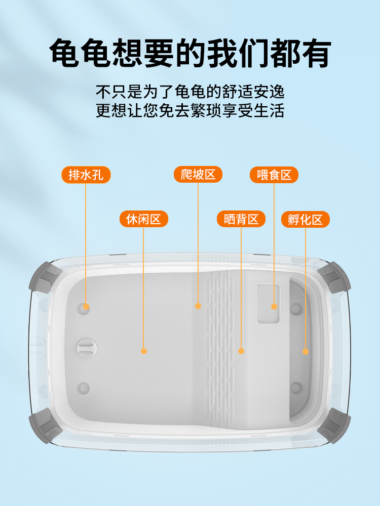 乌龟缸家用生态水族箱饲养缸懒人饲养龟专用造景豪华别墅网红龟盆-图3