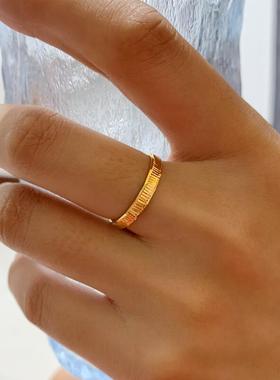 男女越南沙金简约指环不掉色