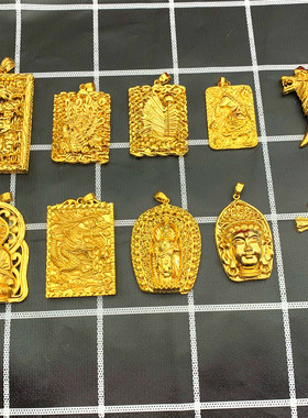 欧币风镀黄金狼牙不掉色观音吊坠