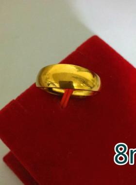 越南沙金情侣对戒女18k金镀金