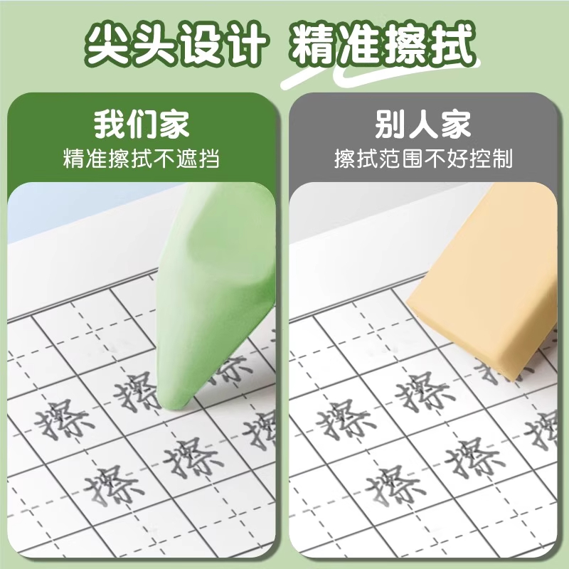 得力洞洞橡皮擦安全无毒小学生专用矫正握姿幼儿园无屑超大号干净不留痕像皮儿童美术象皮擦字成线像笔擦创意 - 图0