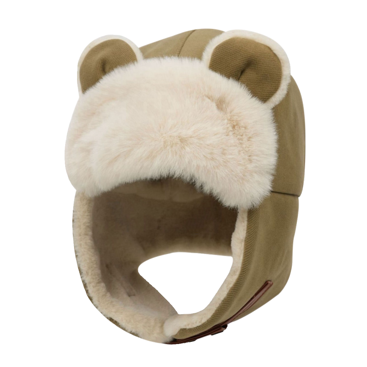 日系冬天小熊耳朵雷锋帽女可爱百搭加绒保暖滑雪帽骑行防风护耳帽
