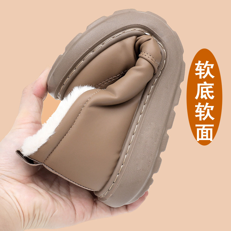 冬季新款老北京布鞋女棉鞋加绒加厚保暖防水皮面防滑妈妈鞋女厚底,淘宝优惠券,粉丝福利购,淘宝优惠卷
