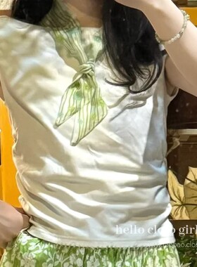 春夏必入！浅春系绿色印花长条丝巾系脖领巾显白绑发发带2025新款