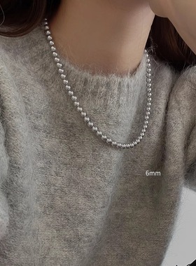 925纯银高级灰珍珠项链