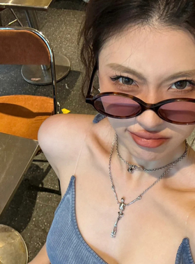 有色多巴胺豹纹墨镜女款