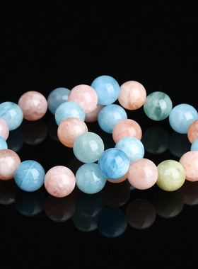 晶德珠宝7a天然冰种摩根石手链女生闺蜜甜美圆珠手串直播饰品