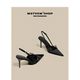 2025 summer new French beautiful pointed toe slim heels high heels for women new Chinese black sandals