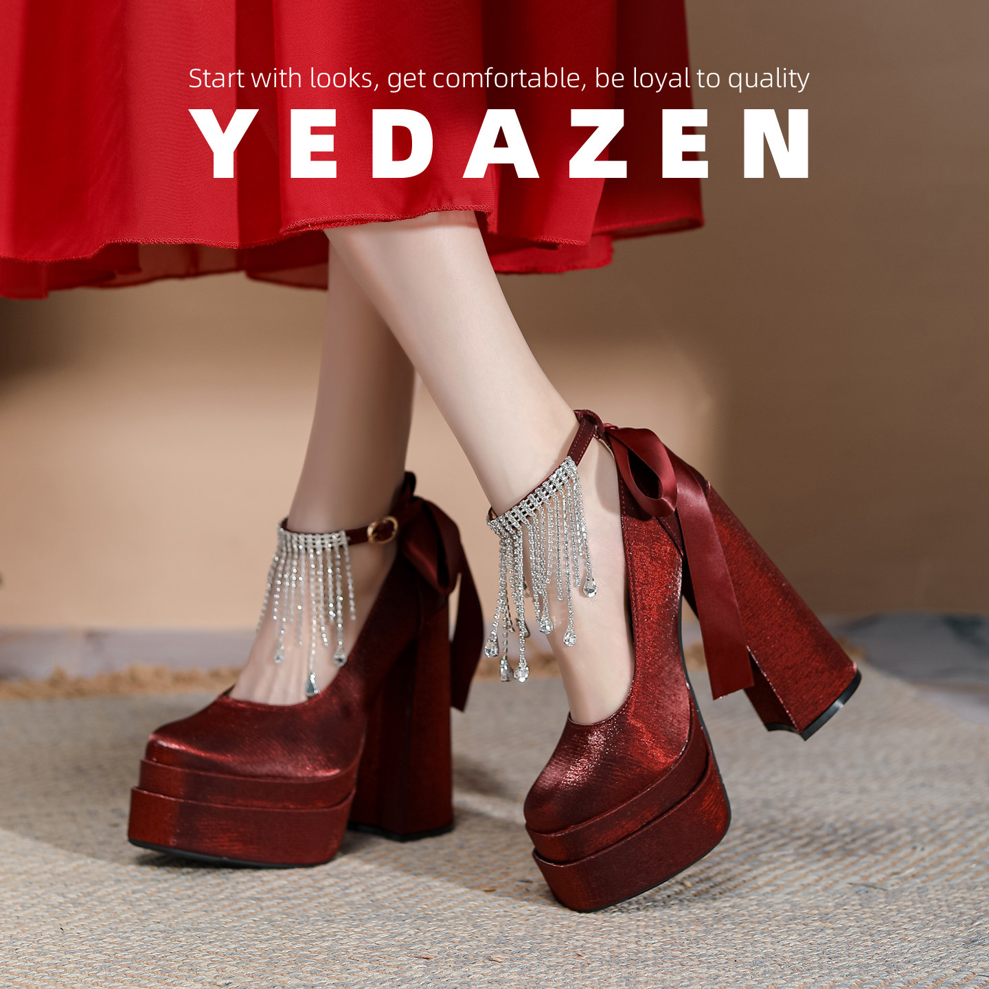 French white Mary Jane shoes for women, thick heels, ultra-high heels, platform dresses, banquet wedding shoes, small rhinestone shoes