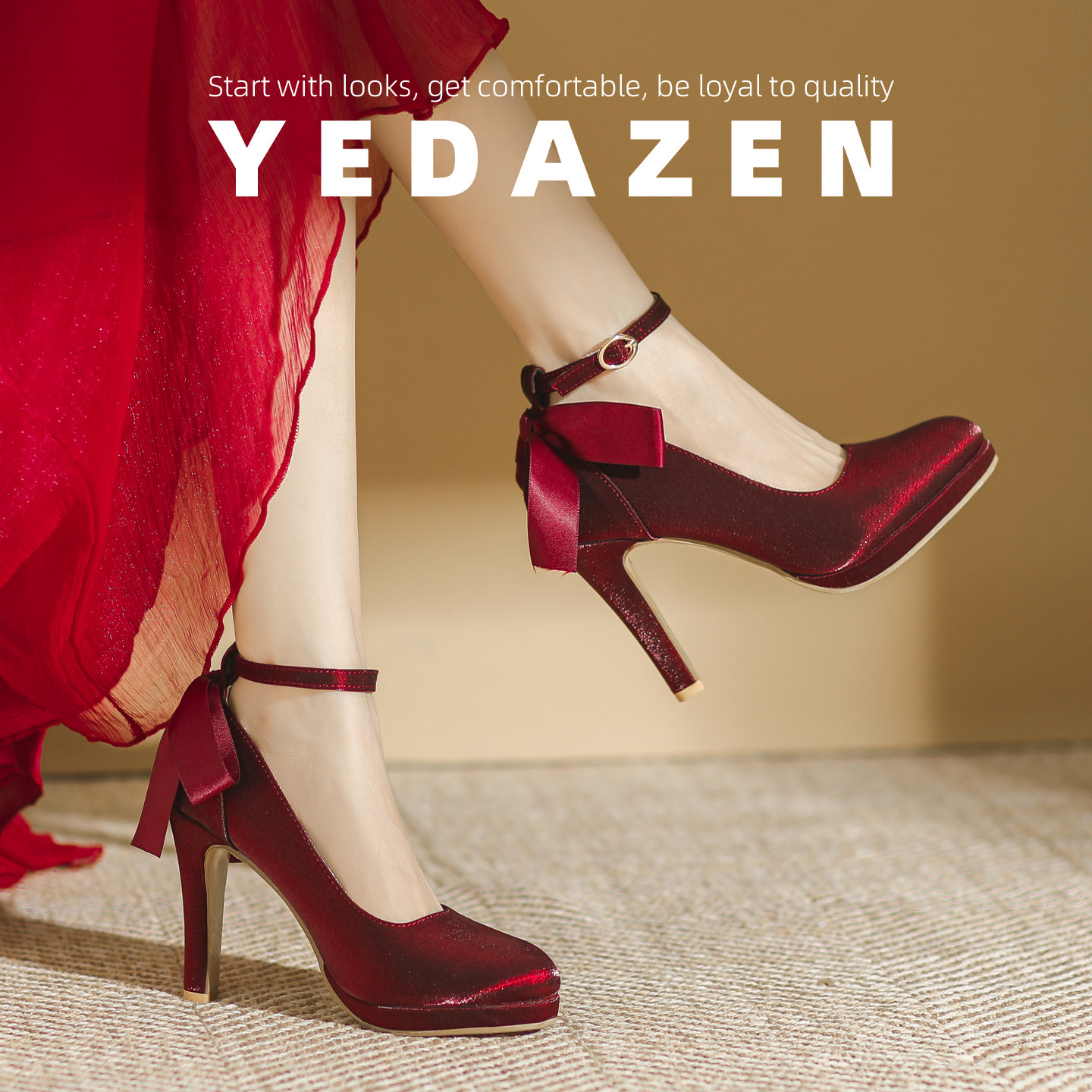 高级感绸缎超高跟鞋女粗跟红色绝美不累脚秀禾婚鞋新娘鞋2025新款,淘宝优惠券,粉丝福利购,淘宝优惠卷