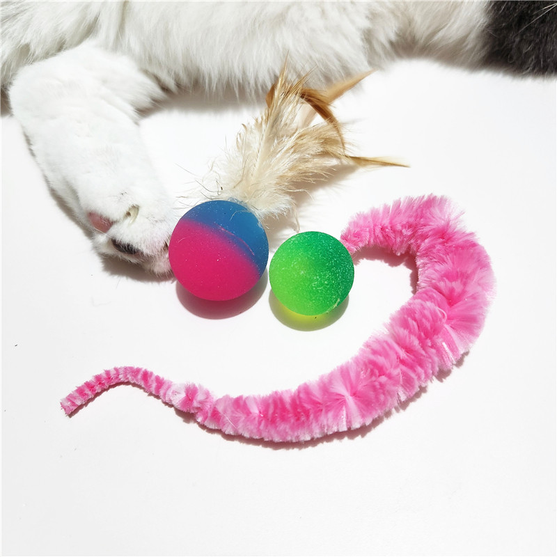 【9.9包邮】猫玩具羽毛弹力球球形玩具自嗨解闷互动跳跳球静音球,淘宝优惠券,粉丝福利购,淘宝优惠卷