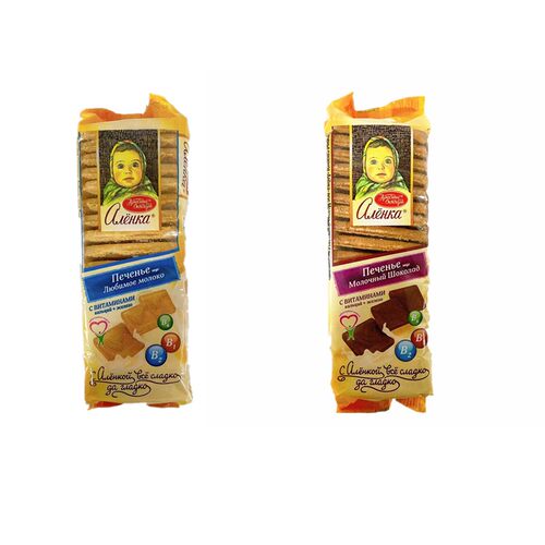 俄罗斯进口爱莲巧阿连柯牛奶巧克力维生素饼干零食品早餐营养190g - 图3