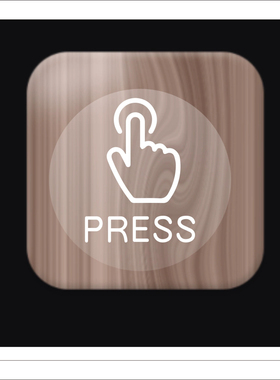 开门按一下手指press按钮标志出门开关提示贴纸提醒标识开关贴