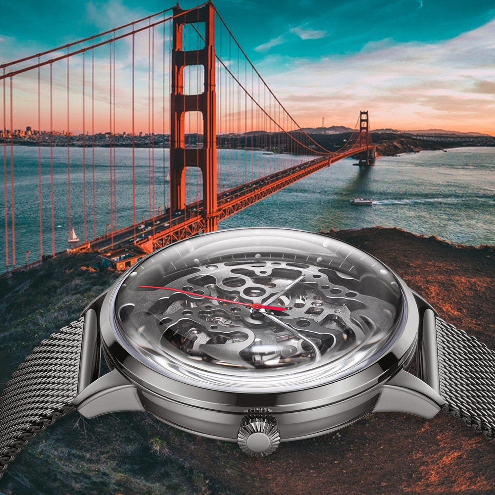 欧美进口mbk男士夜光全自动机械表 burei国产腕表