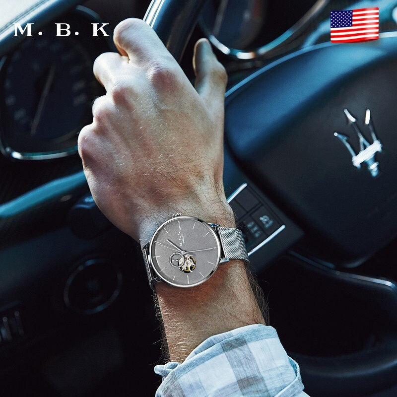 欧美进口mbk男士全自动防水机械表 burei国产腕表