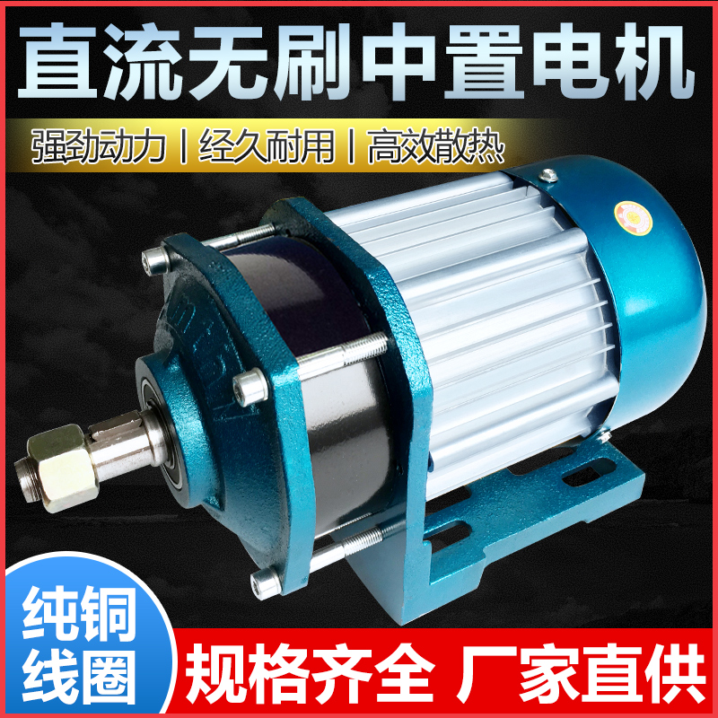 无刷中置电机总成48v1500W2200W3000W大功率链条式电动三轮车载货 - 图1