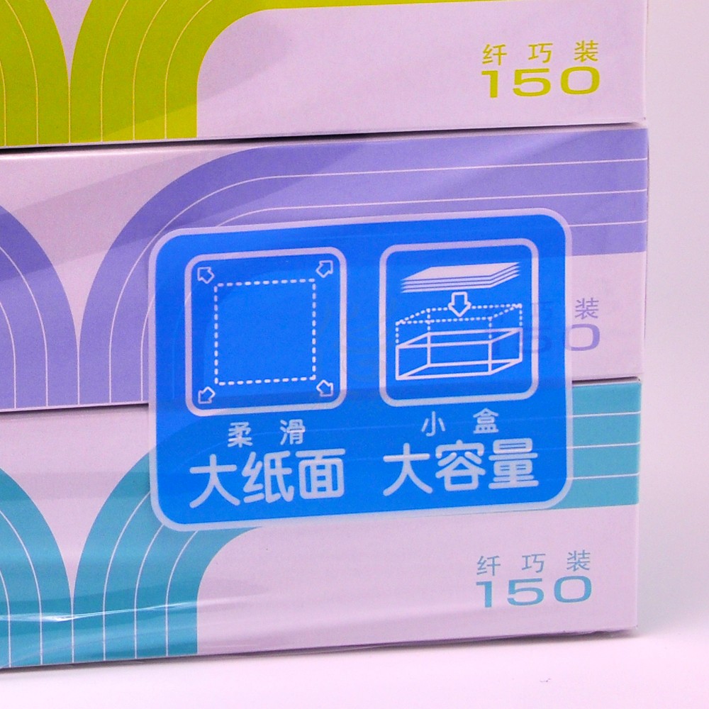 大纸面扁盒150抽5盒妮飘纤巧车用盒抽纸商务Nepia盒装纸巾餐巾纸 - 图2