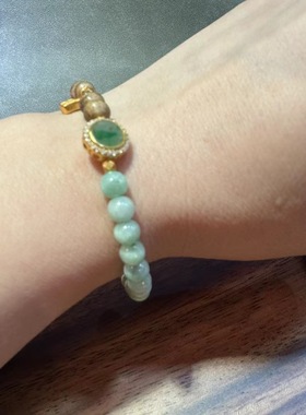 天然沉香手串翡翠双圈翡翠珠子手链新中式女款