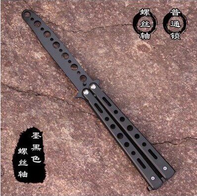 蝴蝶梳 新手梳子蝴蝶甩刀全钢 美国训练工具 未开刃 全不锈钢甩刀 - 图3