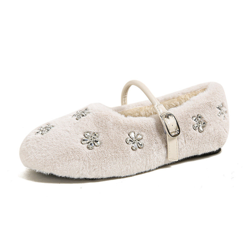 玛丽珍鞋毛毛鞋女秋冬外穿棉鞋加绒单鞋2025年新款大码女鞋41-43,淘宝优惠券,粉丝福利购,淘宝优惠卷